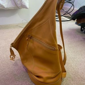 Loewe mustard yellow triangle anton backpack bag